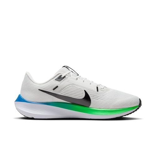 NIKE Pegasus 40 Men's Road Running Shoes, PLATINUM TINT/BLACK-WHITE-GREEN STRIKE, 12 UK (13 US)