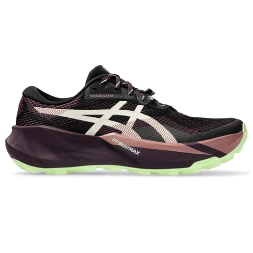 ASICS Women's Trabuco 14 Running Shoes, 10, Black/Dark Aubergine