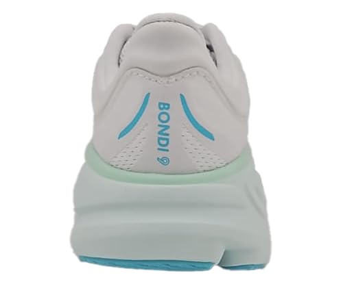 HOKA Bondi 9 Womens Shoes Size 8.5, Color: Frost/Cielo Blue