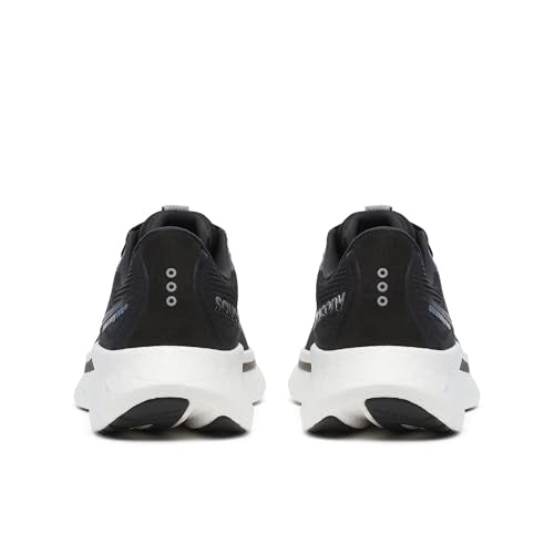 Saucony Men's Ride 18 Sneaker, Black/White, 9.5