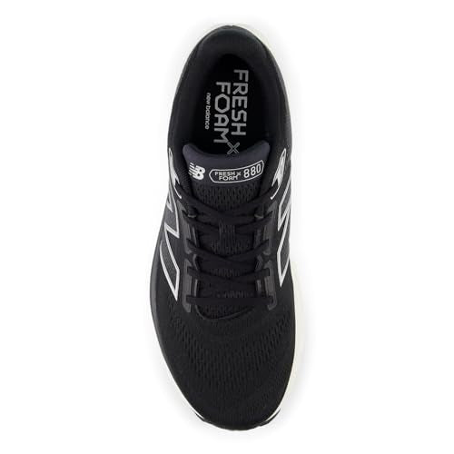 New Balance Men's Fresh Foam X 880 V14 Running Shoe, Black/Sea Salt/Silver Metallic, 7.5 M