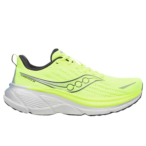Saucony Men's Hurricane 25 Sneaker, Citron/Black, 10.5
