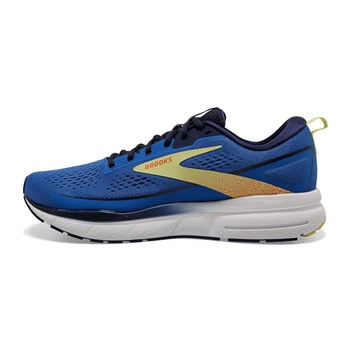Brooks Men’s Trace 3 Neutral Running Shoe - Blue/Peacoat/Yellow - 11.5 Medium