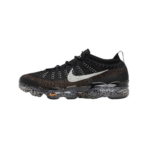 Nike Air Vapormax 2023 Flyknit Electric Men's Shoes (FZ2519-001, Black/Black/Total Orange/Light Silver) Size 10.5