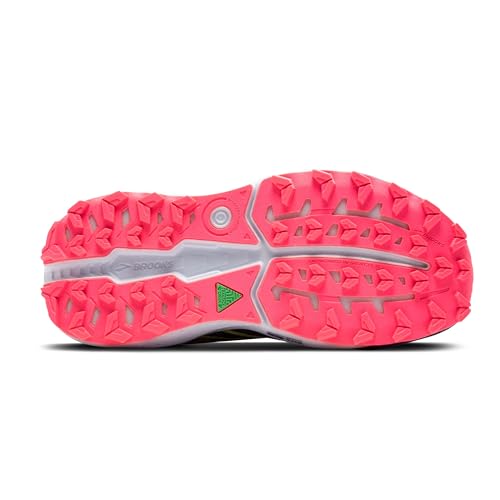 Brooks Women’s Caldera 7 Trail Running Shoe - Pink/Peacoat/Sunny Lime - 8 Medium