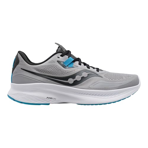 Saucony Men's Guide 15 Sneaker, Alloy/Topaz, 12