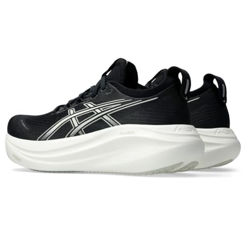 ASICS Women's Gel-Nimbus 27 Running Shoes, 8, Black/Lake Grey