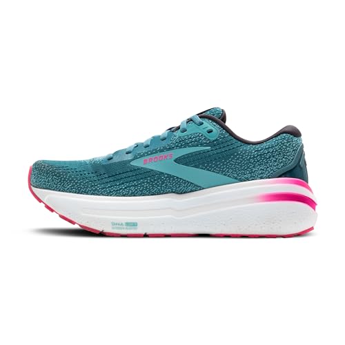 Brooks Women’s Ghost Max 2 Neutral Running & Walking Shoe - Storm Blue/Knockout Pink/Aqua - 7.5 Medium