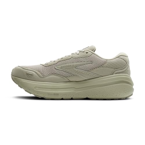 Brooks Men’s Ghost Max Suede/Leather Neutral Running & Walking Shoe - Stone/Oak - 11 Medium