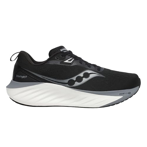 Saucony Men's Triumph 22 Sneaker, Black/White, 10.5