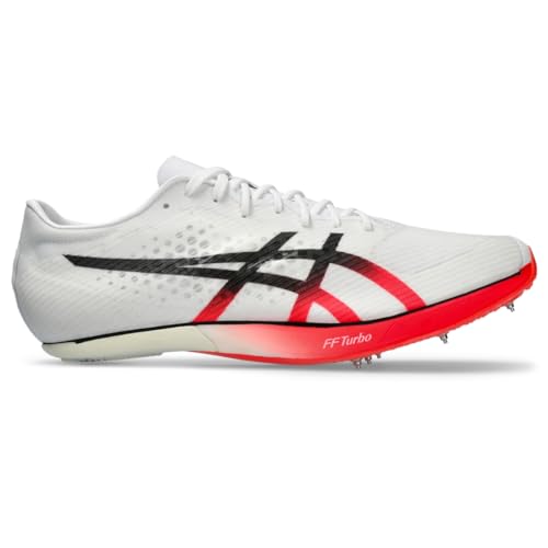 ASICS Unisex METASPEED SP Track & Field Shoe, 10.5M / 12W, White/Black