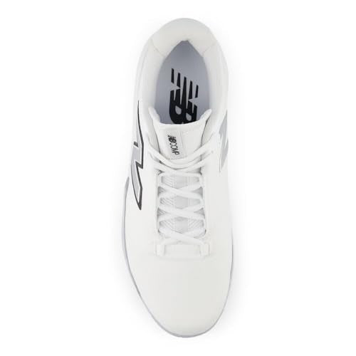 New Balance Men's FuelCell Comp V4 Baseball Shoe, White/Silver, 10.5 M