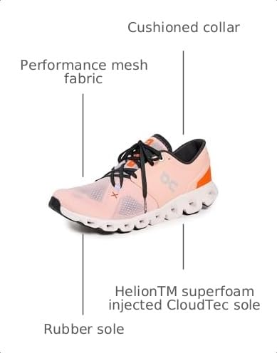 On Women's Cloud X 3 Sneakers, Rose/Sand, Pink, 11 Medium US