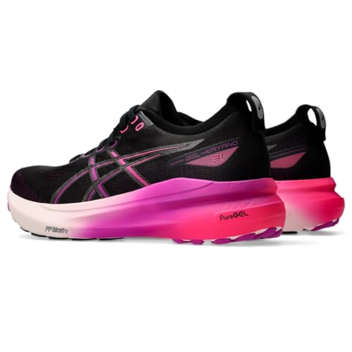 ASICS Women's Gel-Kayano 31 Running Shoes, 5, Black/Bold Magenta