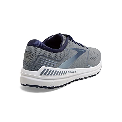 Brooks Men's Beast '20 Supportive Running Shoe - Blue/Grey/Peacoat - 8 Wide