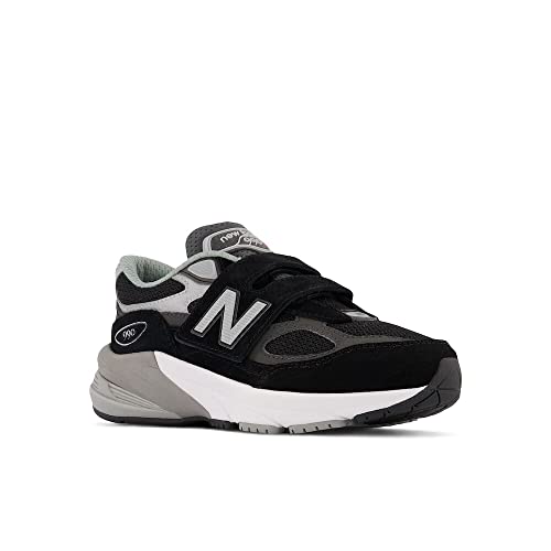 New Balance Kid's 990 V6 Sneaker, Black/Silver, 9 Medium US