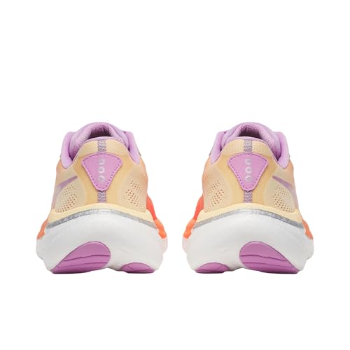 Saucony Women's Ride 19 Sneaker, Fire/Orchid, 9