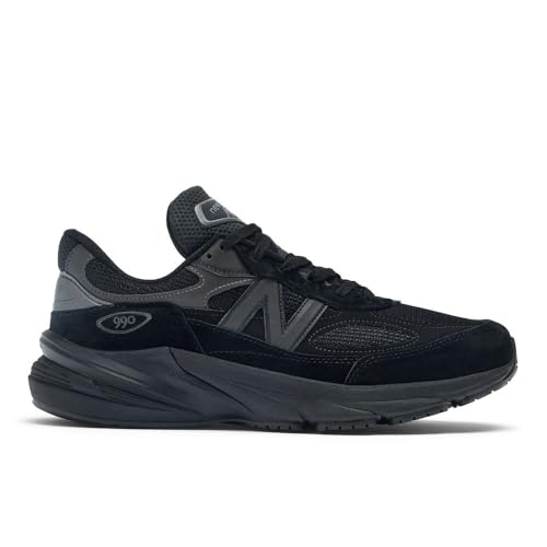New Balance Unisex Made in USA 990 V6 Sneaker,Black/Black,Men 10 / Women 11.5