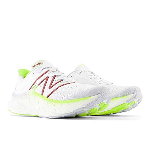 New Balance Men's Fresh Foam X More V4 Running Shoe, Quartz Grey/Thirty Watt/Brick Red, 15 M