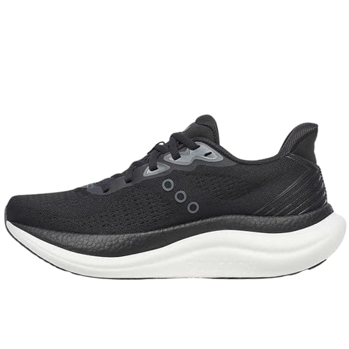 Saucony Women's Triumph 23 Sneaker, Black/White, 9.5