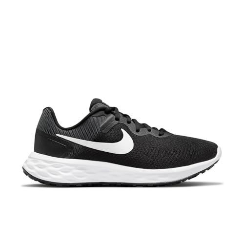 Nike W Nike Revolution 6 Nn, Women's Sneaker, Black White Dk Smoke Grey Cool Grey, 6