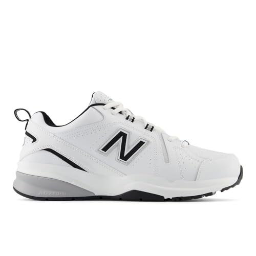 New Balance Men's 608 V5 Casual Comfort Cross Trainer, White/Black/Silver, 10