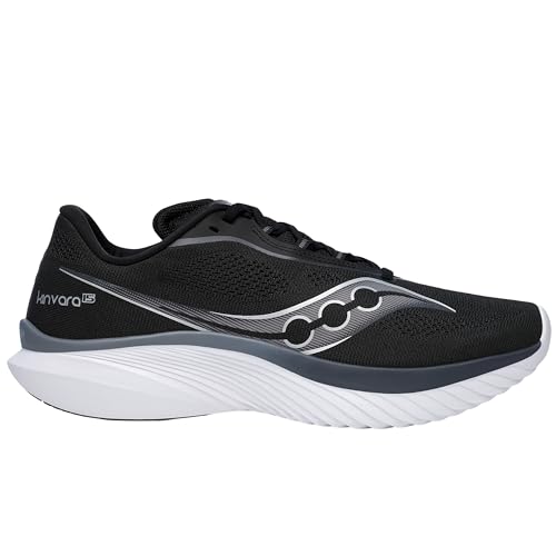 Saucony Men's Kinvara 15 Sneaker, Black/White, 11.5