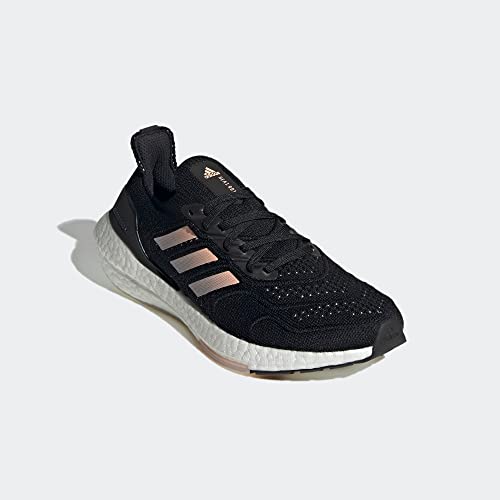 adidas Women's Ultraboost 22, Black/Clear Orange/Crystal White, 8