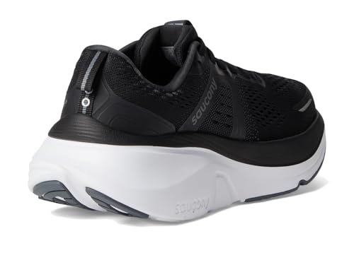 Saucony Women's Guide 18 Sneaker, Black/White, 12 Wide
