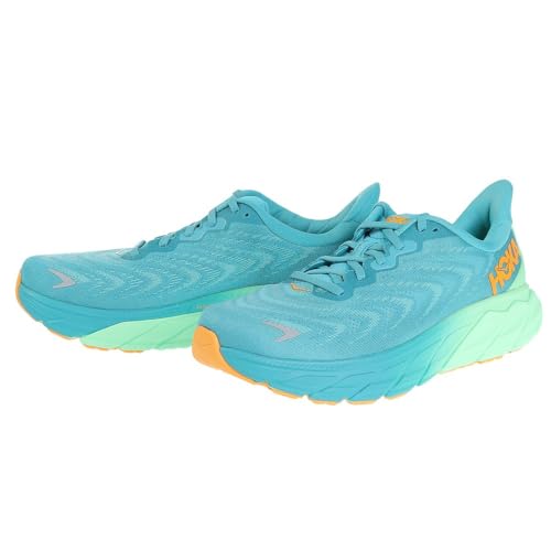 HOKA ONE ONE Mens Arahi 6 Textile Ocean Mist Lime Glow Trainers 8 US