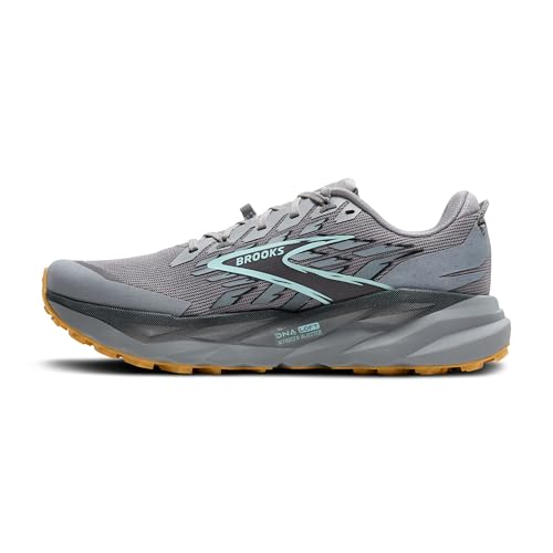 Brooks Men’s Cascadia 19 Mountain Trail Running Shoe - Alloy/Ebony/Orange - 12 Medium