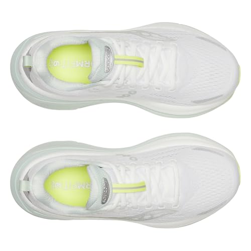 Saucony Women's Hurricane 25 Sneaker, White/Mist, 7.5