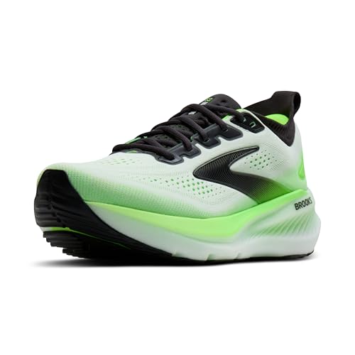 Brooks Men’s Glycerin 23 Neutral Running Shoe - White/Phantom/Green Gecko - 13 Medium