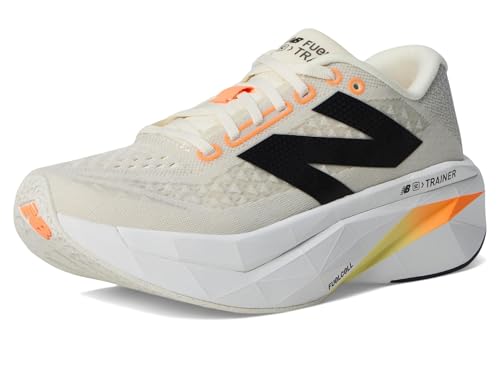 New Balance Women's FuelCell SuperComp Trainer V3 Running Shoe, Angora/Hot Mango/Black, 9 M