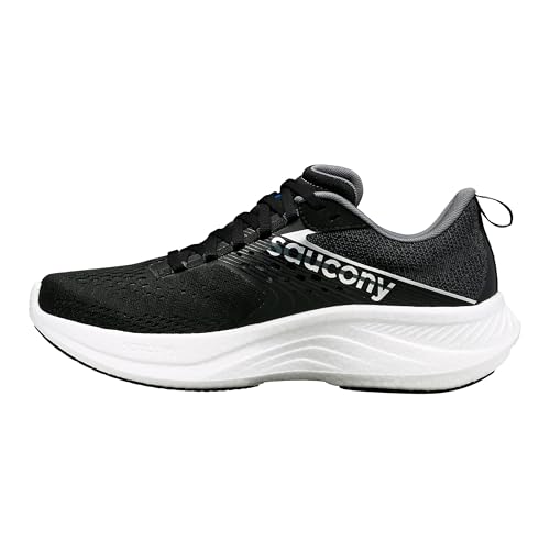 Saucony Women's Ride 17 Sneaker, Black/White, 9.5