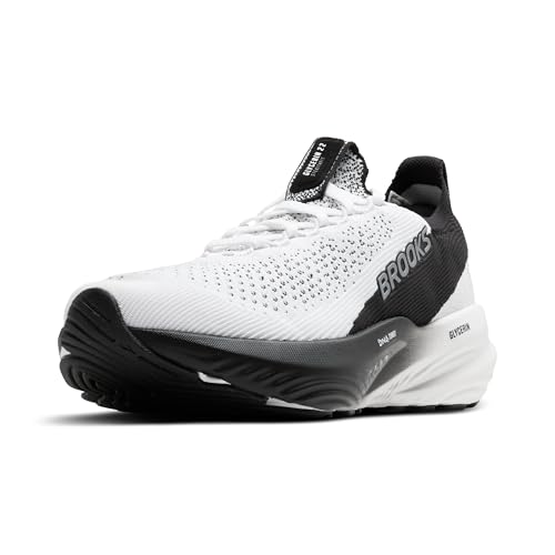 Brooks Men’s Glycerin Stealthfit 22 Neutral Running Shoe - White/Grey/Black - 10.5 Medium