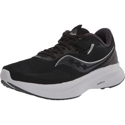 Saucony Men's Guide 15 Sneaker, Black/White, 9