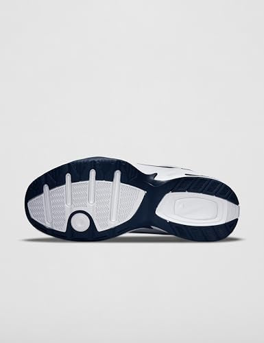 Nike Men's NIKE AIR MONARCH IV (4E) RUNNING SHOES -12; White / Metallic Silver-Midnight Navy