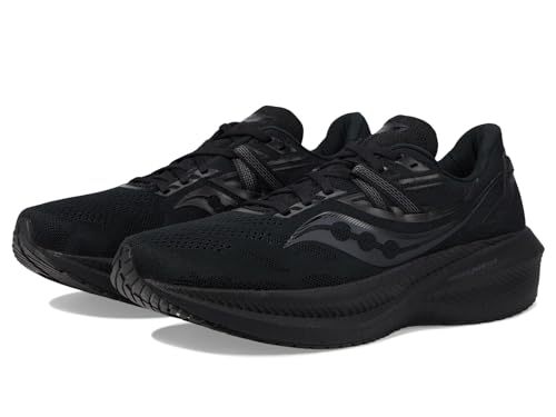 Saucony Men's Triumph 20 Sneaker, Black/Black/Black, 12