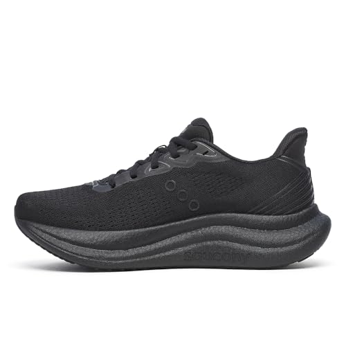 Saucony Men's Triumph 23 Wide Sneaker, Triple Black, 7.5 US Wide