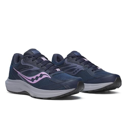 Saucony Women's Cohesion 17 Sneaker, Navy/Heather, 5.5