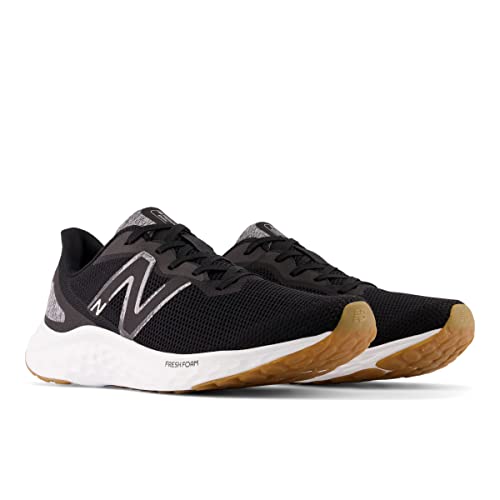 New Balance Men's Fresh Foam Arishi V4 Running Shoe, Black/Silver Metallic/Gum 2, 9
