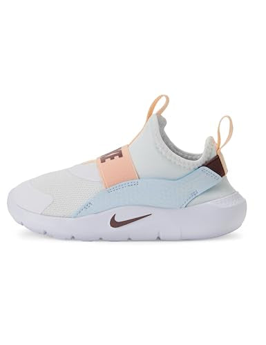 Nike Big Kid's Flex Runner 4 Running Shoe, White/Tattoo-Football Grey-Washed Coral, 4.5Y