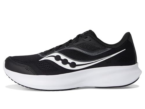 Saucony Men's Cohesion 18 Sneaker, Black/White, 12 Wide