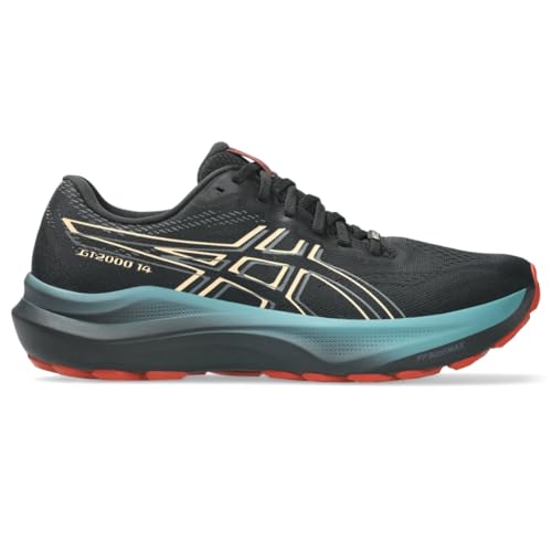 ASICS Men's GT-2000 14 Running Shoes, 14, Black/Apricot Crush