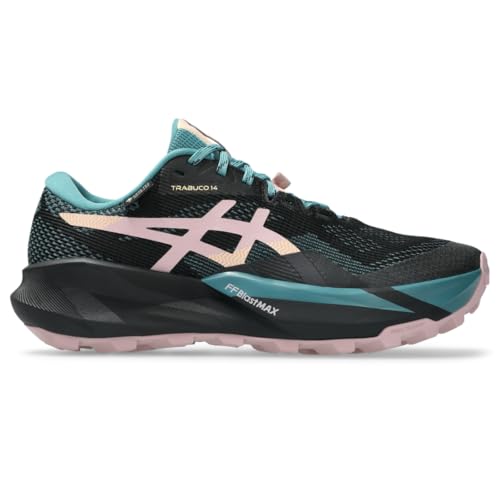 ASICS Women's Trabuco 14 GTX Trail Running Shoes, 9.5, Black/MORGANITE