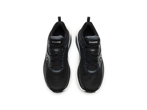 Saucony Women's Omni St 23 Sneaker, Black/Silver, 8.5