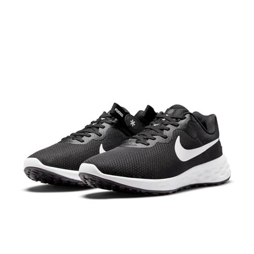 Nike Men's Revolution 6 FlyEase Next Nature Easy-On-and-Off Road Running Shoes (8, Black/Iron Grey/White)