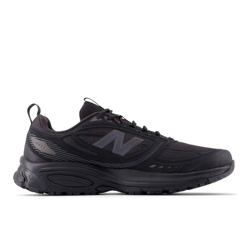 New Balance Men's 410 V9 Trail Running Shoe, Black/Neptune Grey, 11