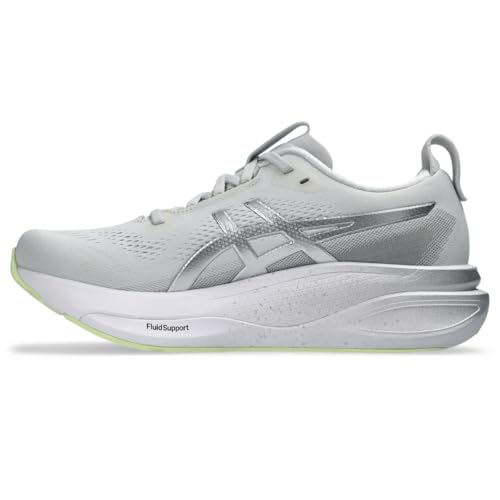 ASICS Womens, Gel-Kayano(R) 33 Platinum, Platinum/Glow Green, 12, Medium
